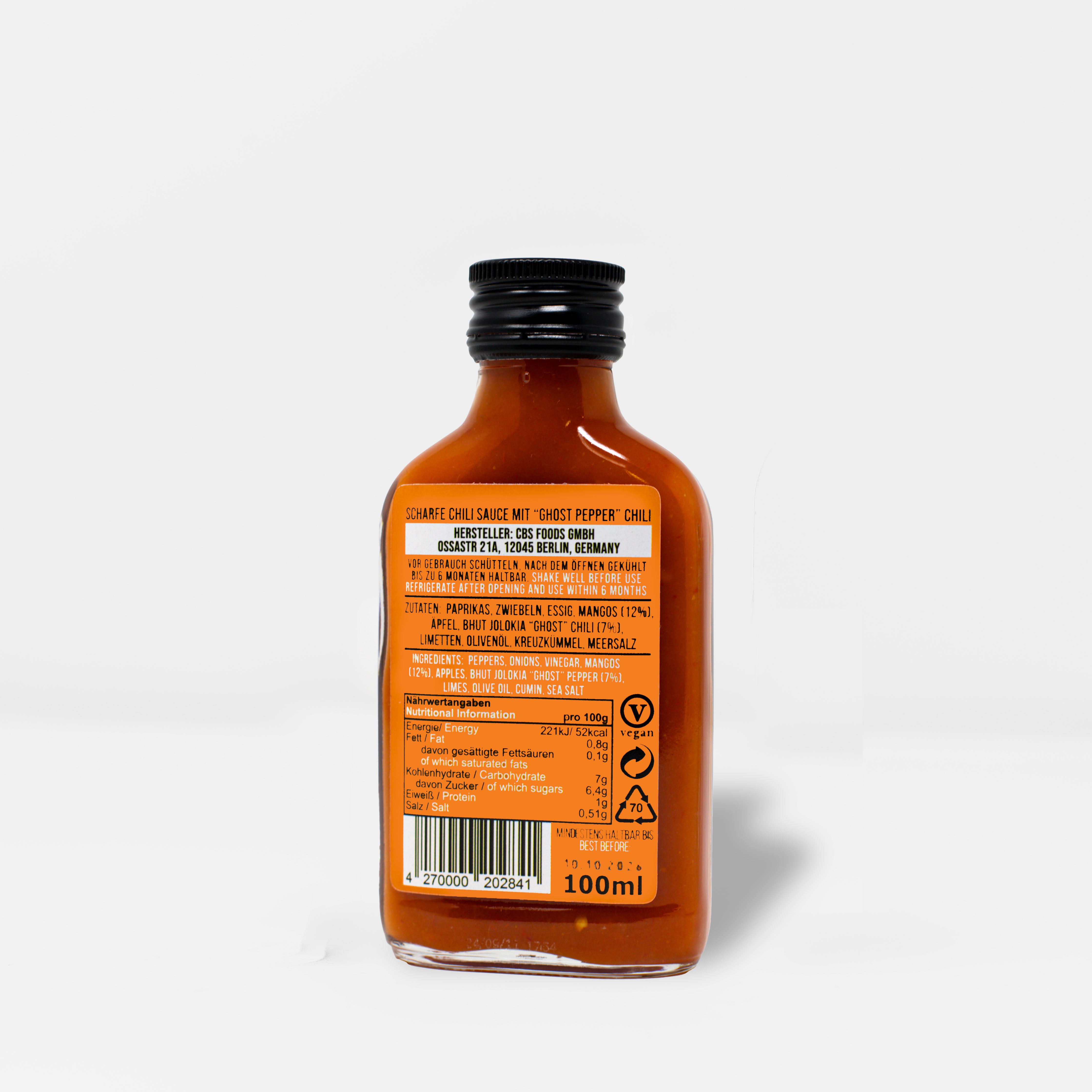crazy-bastard-bhut-jolokia-mango-hot-sauce-100-ml-scharf image 2
