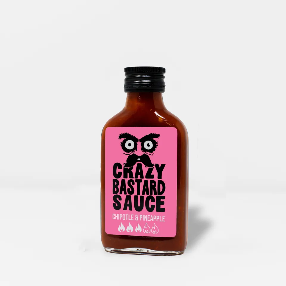 crazy-bastard-chipotle-ananas-hot-sauce-100-ml-mittelscharf image 1