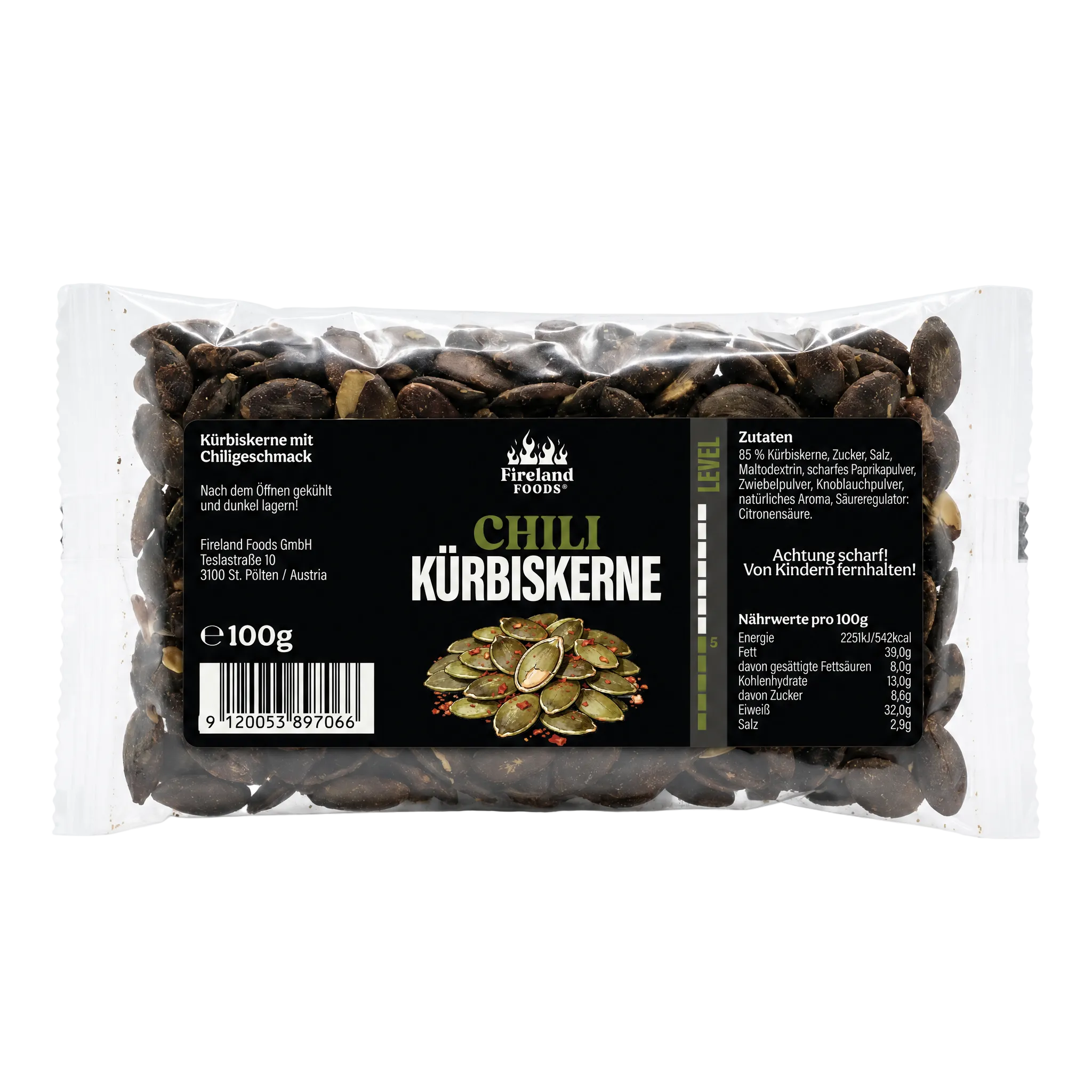 fireland-foods-chili-k-rbiskerne-snack-100-g-mittelscharf image 1