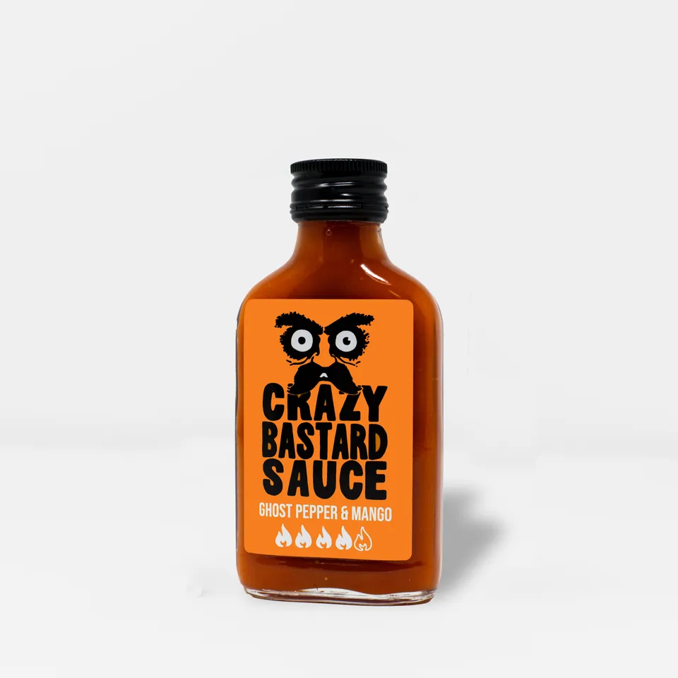 crazy-bastard-bhut-jolokia-mango-hot-sauce-100-ml-scharf image 1