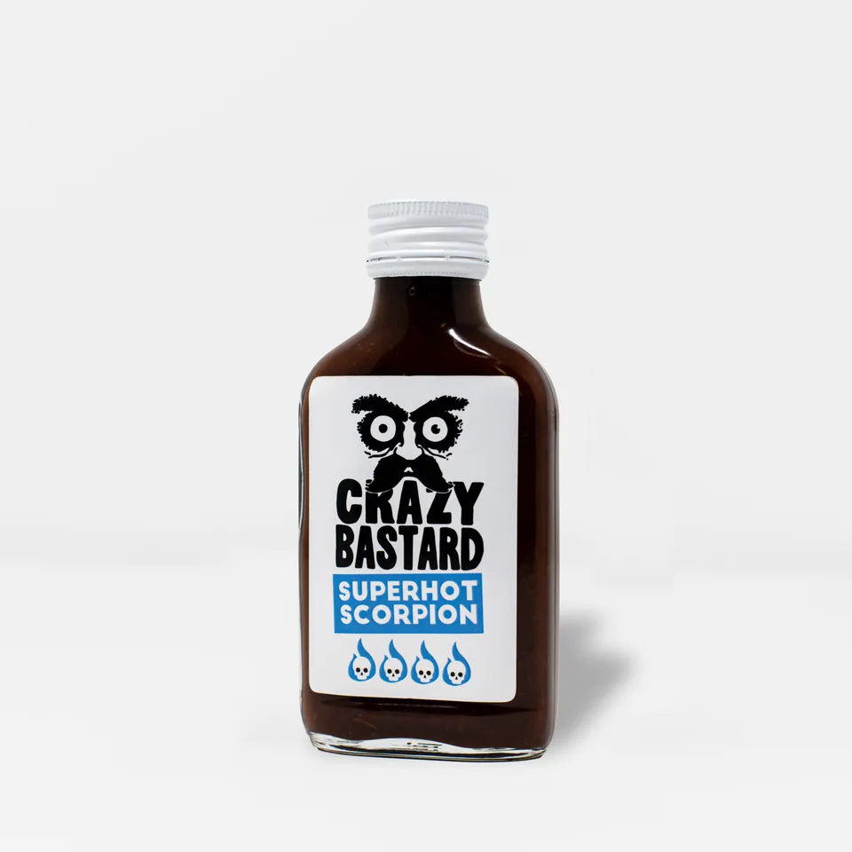crazy-bastard-scorpion-super-hot-sauce-100-ml-fermentiert image 1