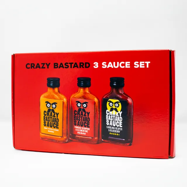 crazy-bastard-very-hot-box-hot-sauce-set-3er-sehr-scharf image 1