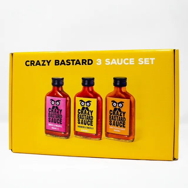 crazy-bastard-bestseller-box-hot-sauce-set-3er-geschenkset image 1