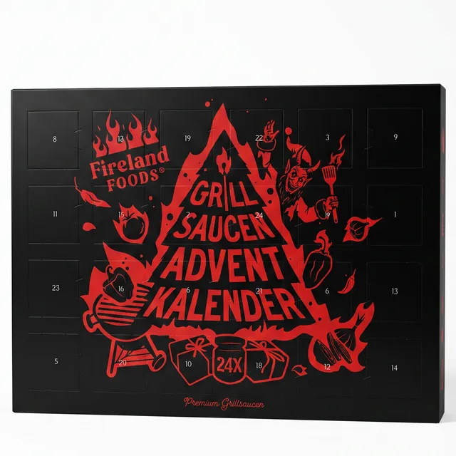 fireland-foods-bbq-adventkalender-1-2kg-24-saucen-geschenk image 1